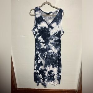 Charlies Black and White Tie-Dye Midi Dress